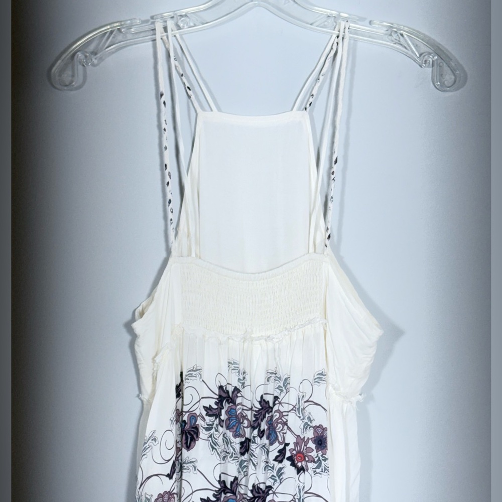 FREE PEOPLE Babydoll Maxi Dress in Cream Combo S Cream Floral Boho Cottagecore - Picture 6 of 13